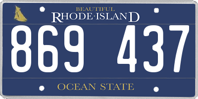 RI license plate 869437