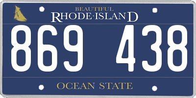 RI license plate 869438