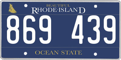 RI license plate 869439