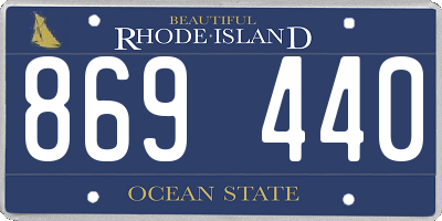 RI license plate 869440