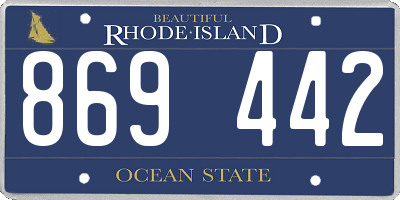 RI license plate 869442
