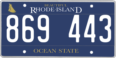 RI license plate 869443