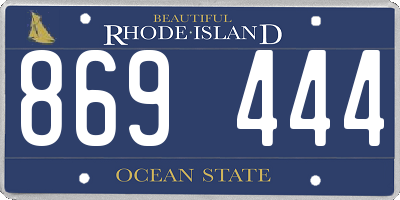 RI license plate 869444