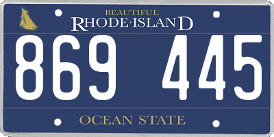 RI license plate 869445