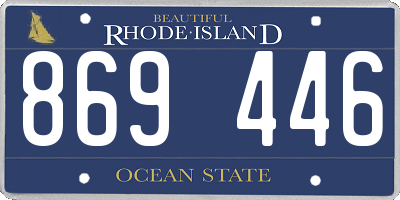 RI license plate 869446