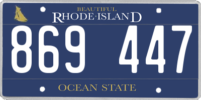 RI license plate 869447