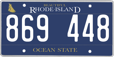 RI license plate 869448