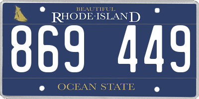 RI license plate 869449