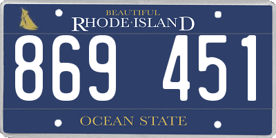 RI license plate 869451