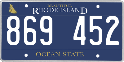 RI license plate 869452