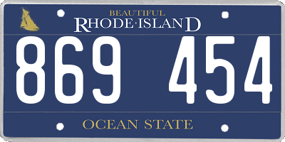 RI license plate 869454