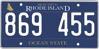 RI license plate 869455