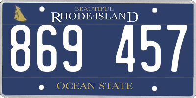 RI license plate 869457