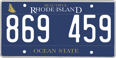 RI license plate 869459