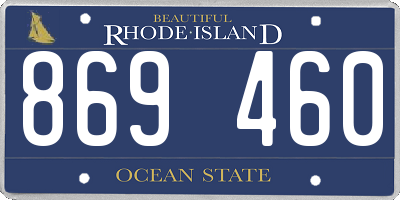RI license plate 869460