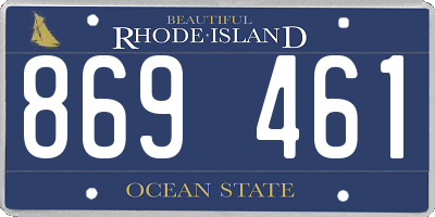 RI license plate 869461