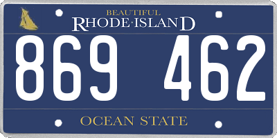 RI license plate 869462