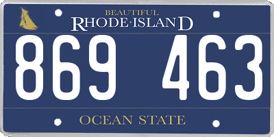 RI license plate 869463