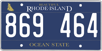 RI license plate 869464