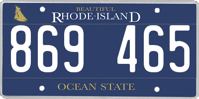 RI license plate 869465