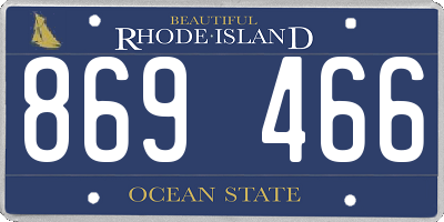 RI license plate 869466