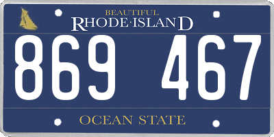 RI license plate 869467