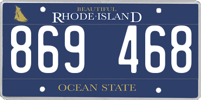 RI license plate 869468