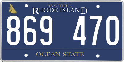 RI license plate 869470