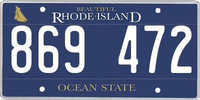 RI license plate 869472