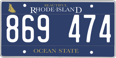 RI license plate 869474