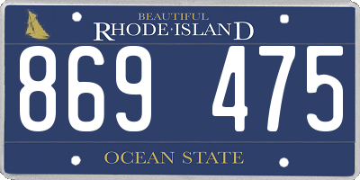 RI license plate 869475