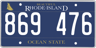 RI license plate 869476