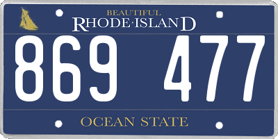 RI license plate 869477