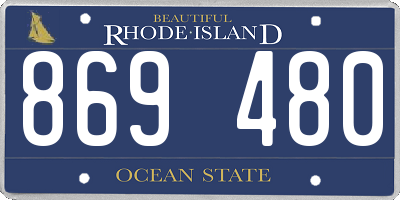 RI license plate 869480