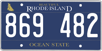 RI license plate 869482