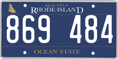 RI license plate 869484