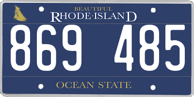 RI license plate 869485