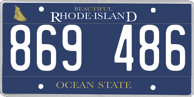 RI license plate 869486