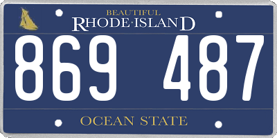 RI license plate 869487