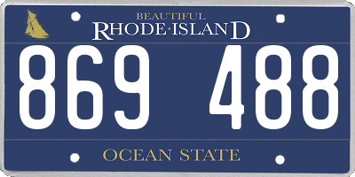 RI license plate 869488