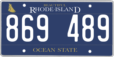 RI license plate 869489