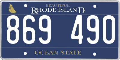 RI license plate 869490