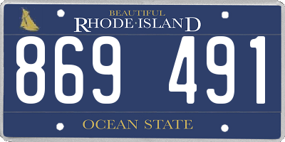 RI license plate 869491
