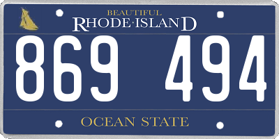 RI license plate 869494