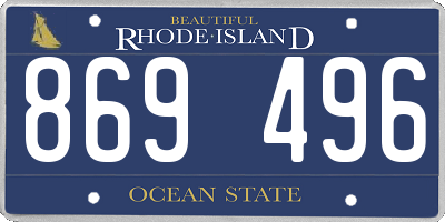 RI license plate 869496