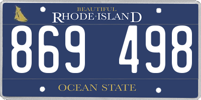 RI license plate 869498