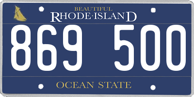 RI license plate 869500
