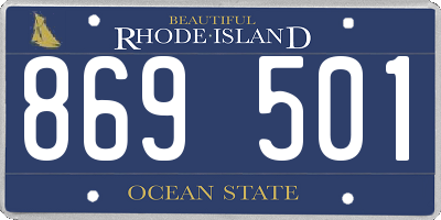 RI license plate 869501