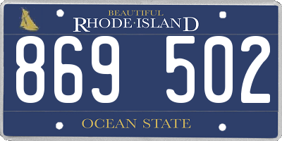 RI license plate 869502