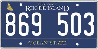 RI license plate 869503